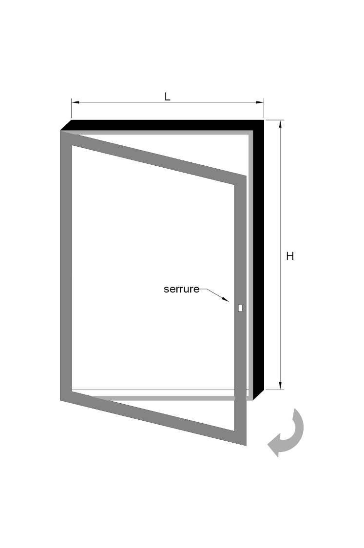 Vitrine EURO30 - Simple face - Battante - Varoform vitrines d'affichage